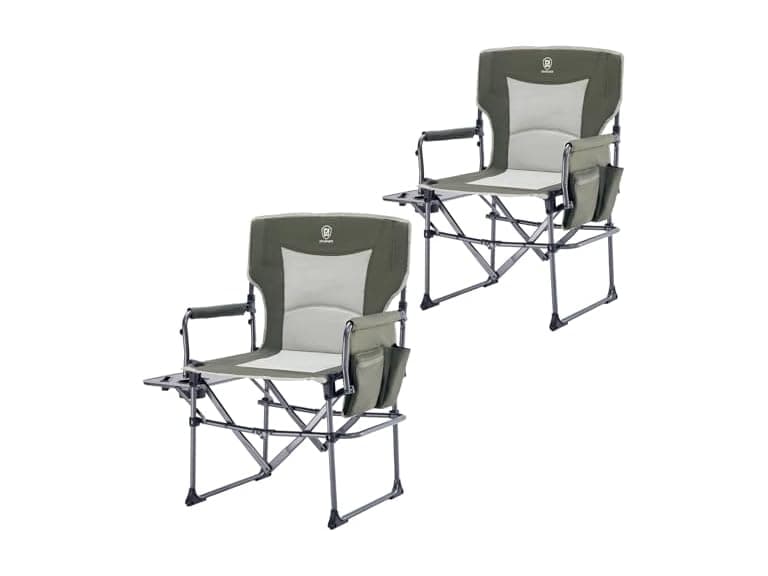 EVER ADVANCED Green Camping Chair 2 Pack - Image 1