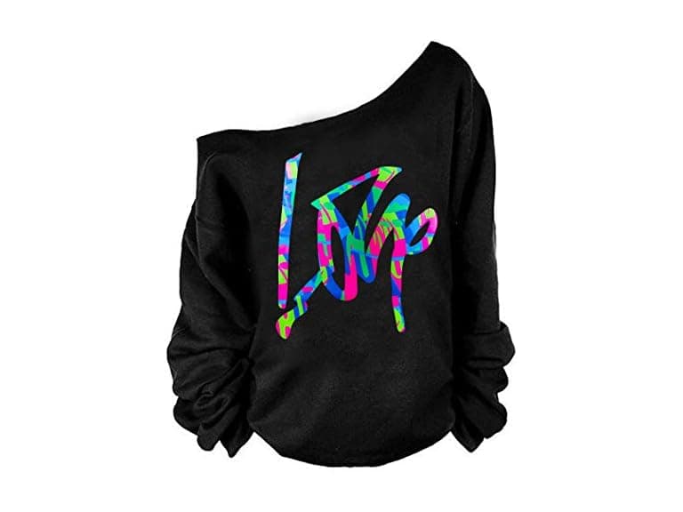 Magicmk Women (L) Off Shoulder Sweatshirt - Image 1