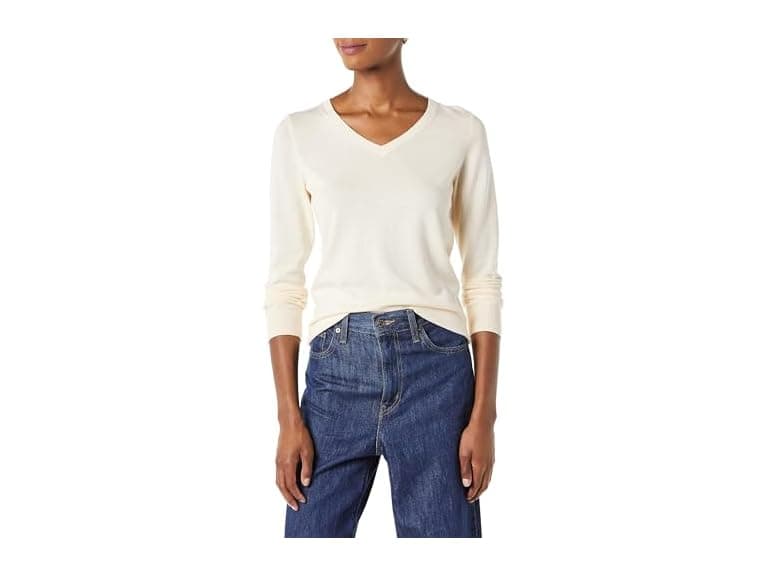 Amazon Essentials Women Classic-Fit V-Neck Sweater - Image 1