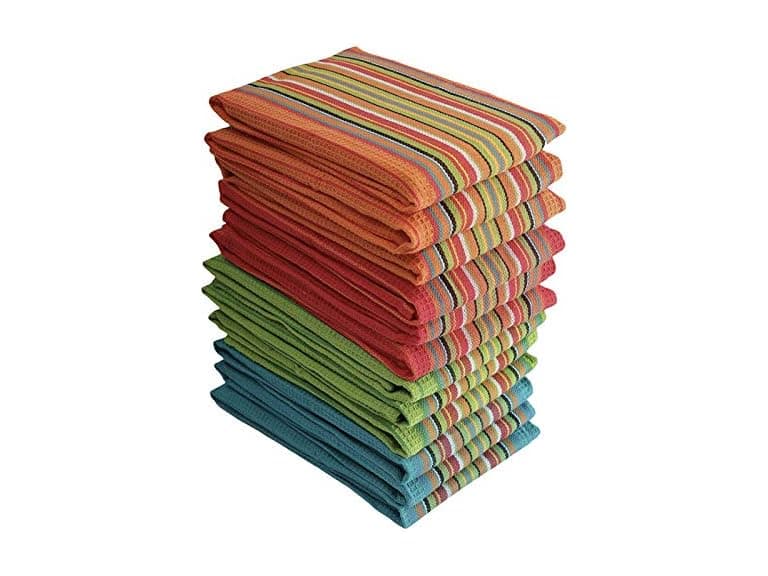 Simpli-Magic Kitchen Dish Towels, Salsa Stripe, 8 Pack - Image 1