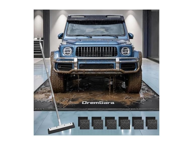 DremGara 7'9" x 16' Heavy-Duty Garage Floor Mat - 610GSM Commercial-Grade PVC Containment Mat with 1.2" Raised Edges to Trap Water, Mud, Snow & Oil, Waterproof Garage Floor Mat for Cars, Non-Slip (Open Box) - Image 1