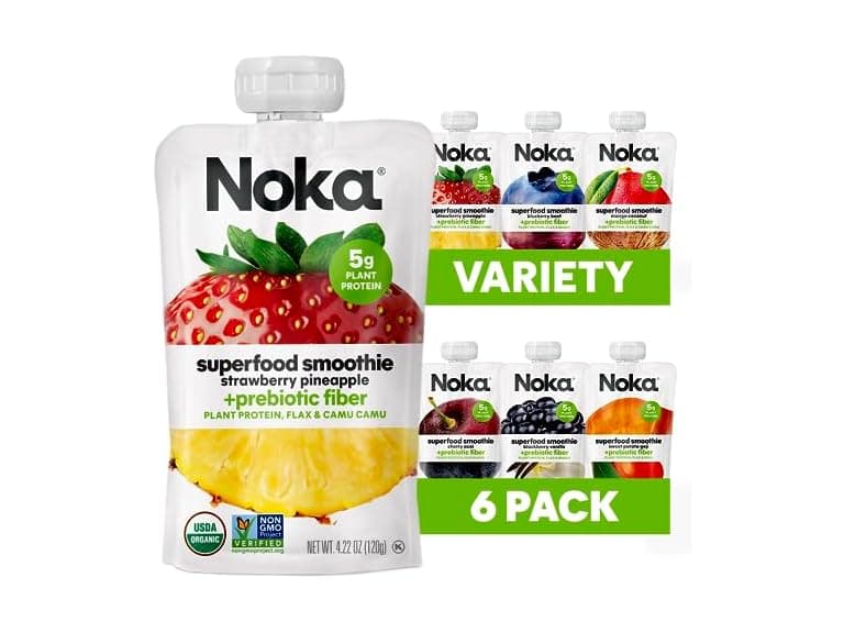 6CT Noka Fruit Smoothie Pouches Variety Pack - Image 1