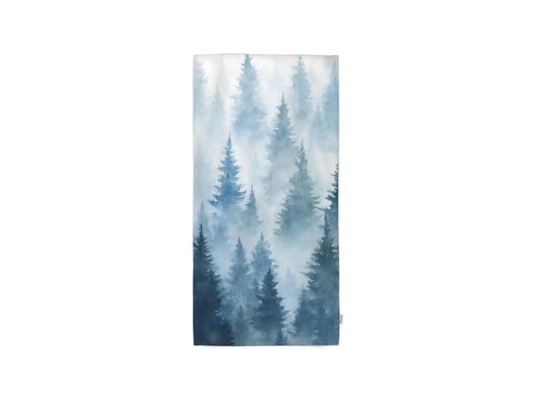 oFloral Watercolor Foggy Hand Towels, Drawn - Image 1