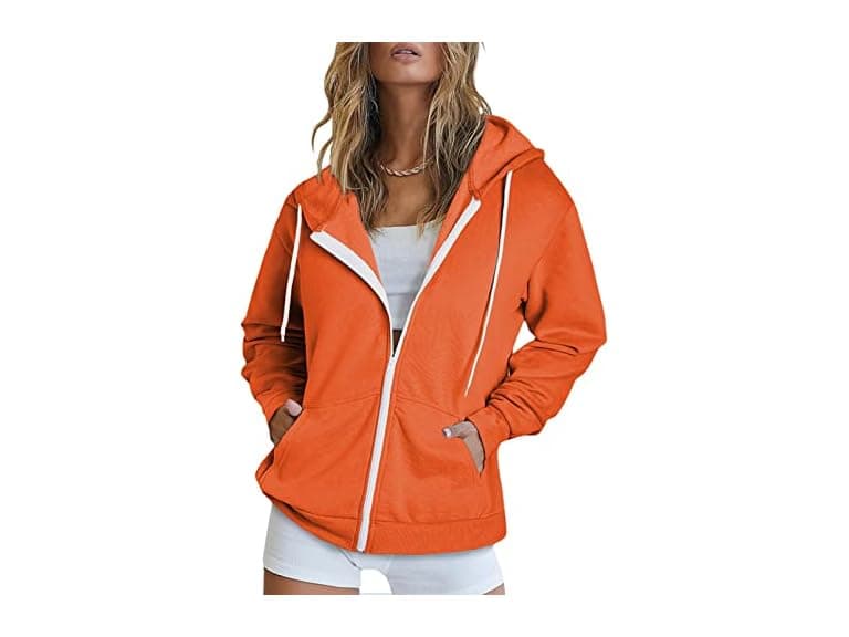 Dokotoo Women (XL) Fall Solid Full Coat A Orange - Image 1
