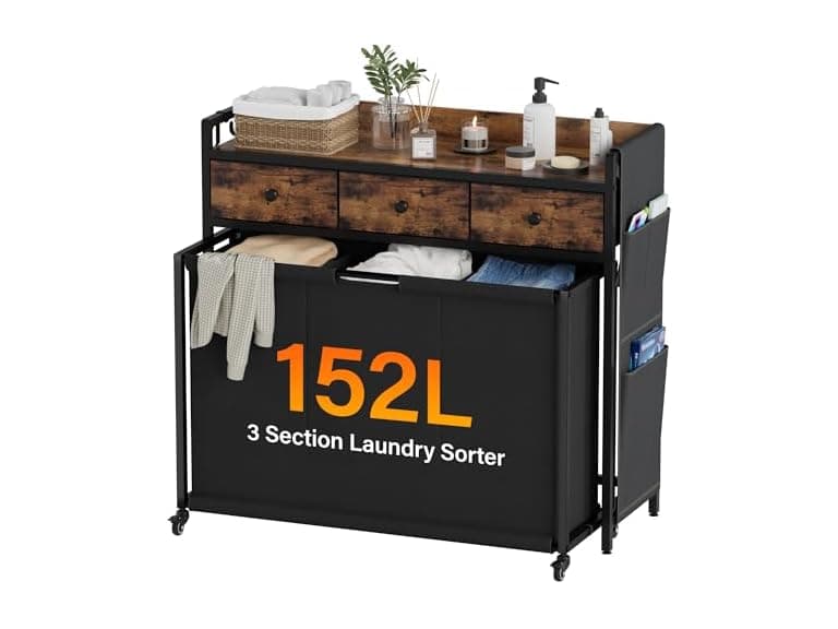 SAKSUN Laundry Sorter 3 Sections - Image 1