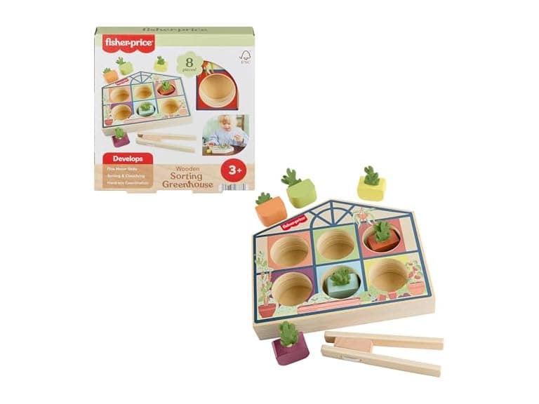 Fisher-Price Wood Toy Sorting Greenhouse - Image 1