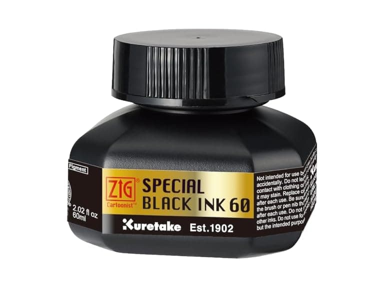Kuretake Zig Cartoonist Black Ink 60ml - Image 1