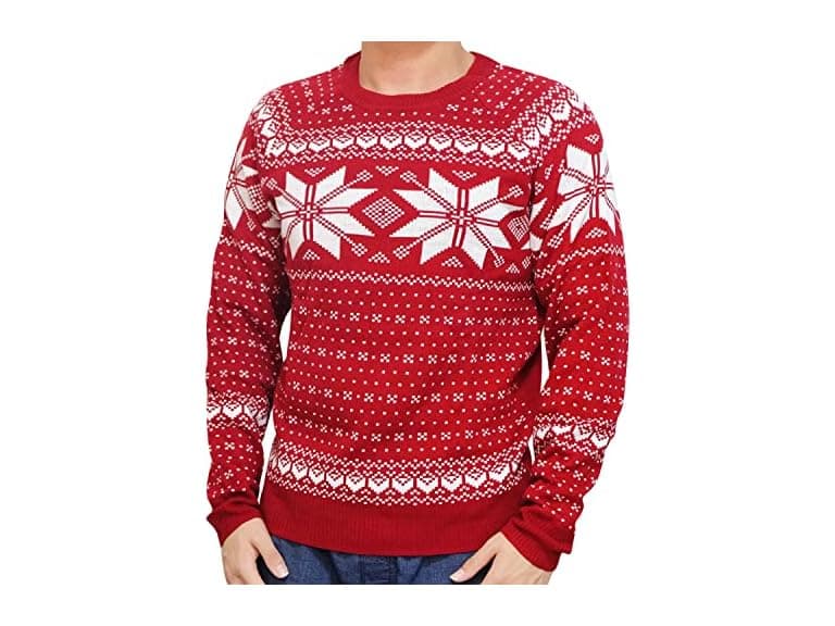 Blueberry Pet Men's Women's Snowflake Ugly Christmas Sweater - Image 1