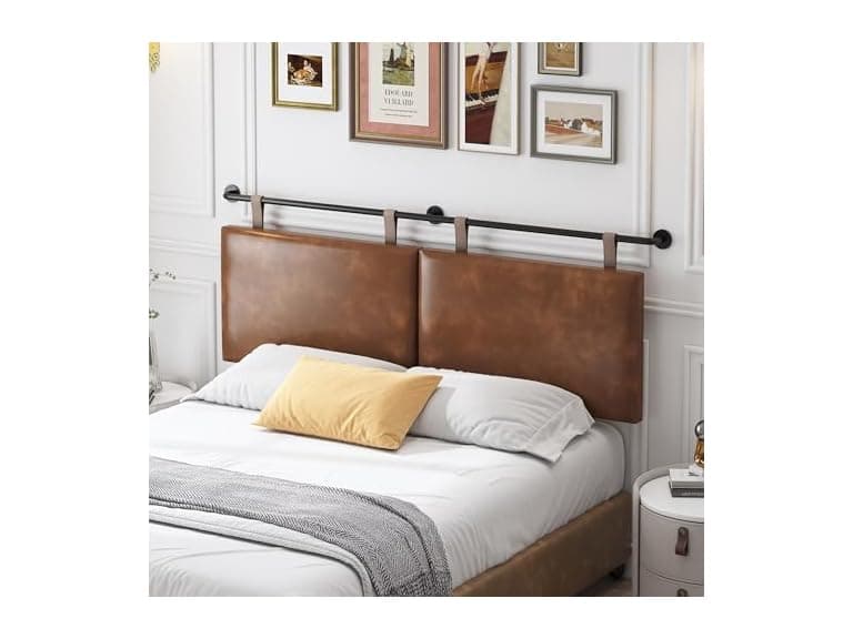 HouseMila Brown Leather King Headboard - Image 1