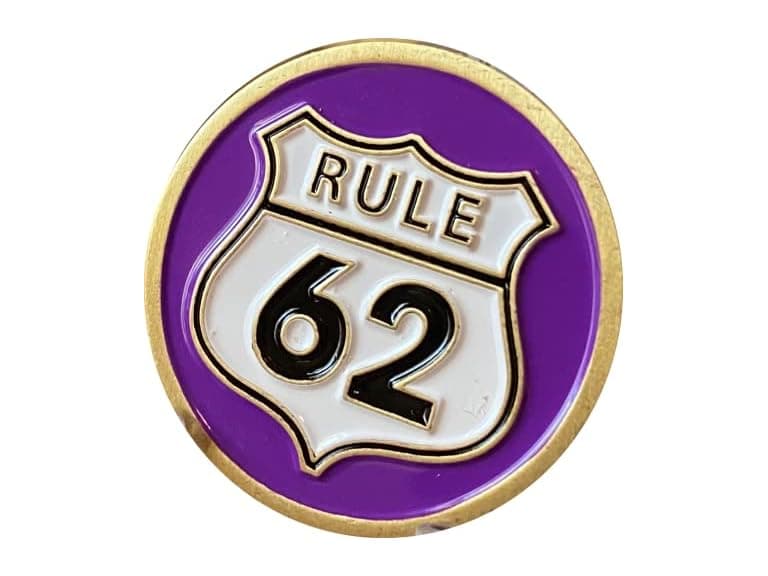 RecoveryChip Rule 62 AA Medallion Purple Chip - Image 1