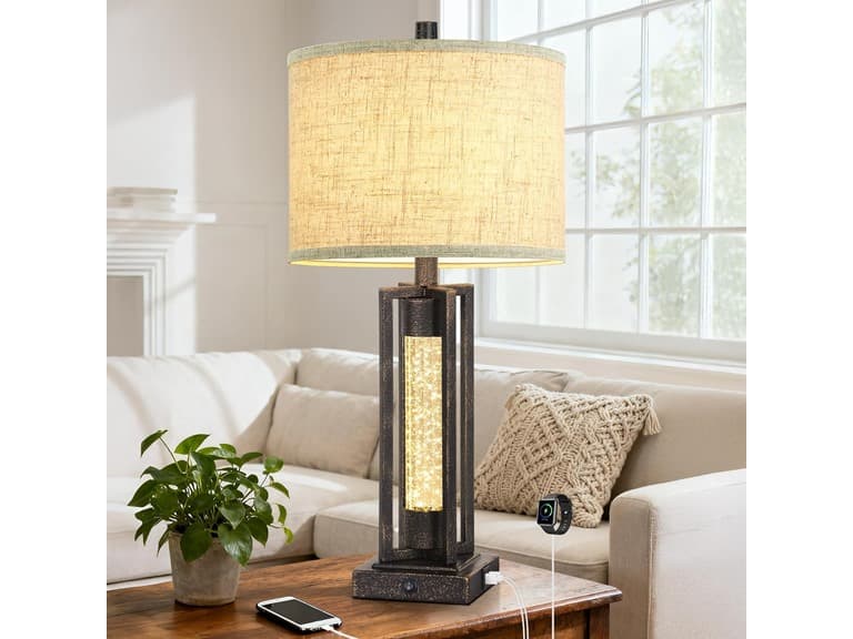 TOBUSA 26’’ Farmhouse Table Lamp for Living Room - Image 1