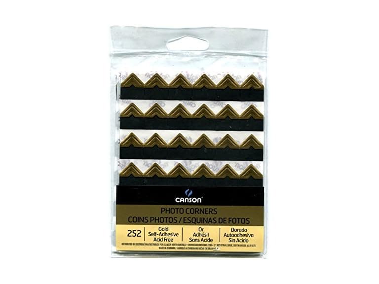 CANSON 100510401 Self Adhesive Photo Corners, Gold - Image 1
