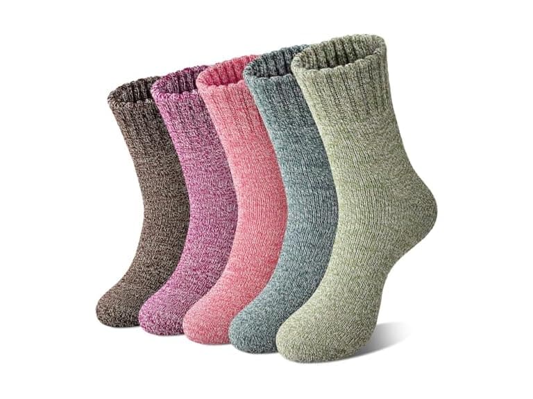 Loritta Women (L) Wool Socks Winter Crew Boot - Image 1