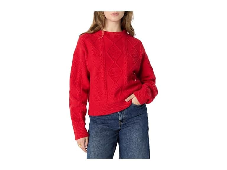 Amazon Essentials Women Relaxed-fit Cable Sweater - Image 1