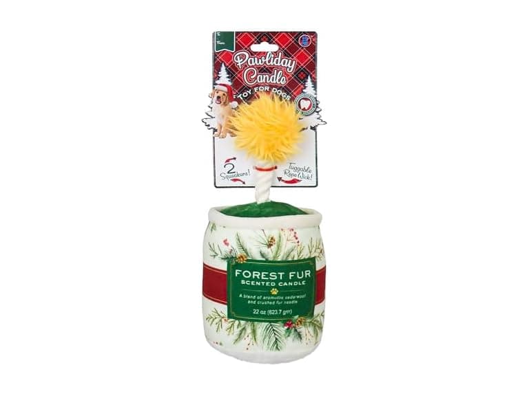 Bow Wow Pet Holiday Candle Rope & Plush Squeaky Dog Toy - Image 1