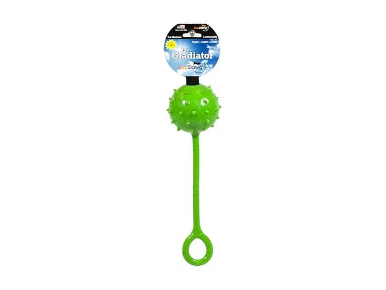 Ruff Dawg Gladiator Rubber Dog Toy Assorted Neon Colors - Image 1