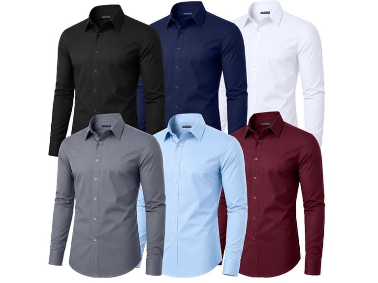 Mens L/S Stretch Dress Shirt - Image 1