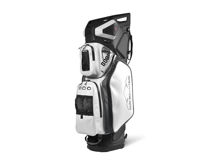 Sun Mountain Mens 2022 Boom Bag 5-Way Divided Golf Cart Bag - Black White - Image 1