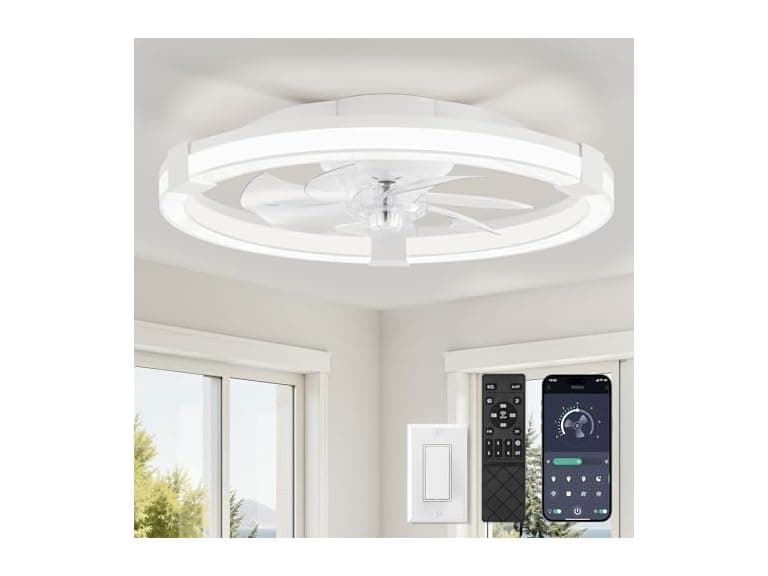 LEDIARY 20" Low Profile Ceiling Fan - Image 1