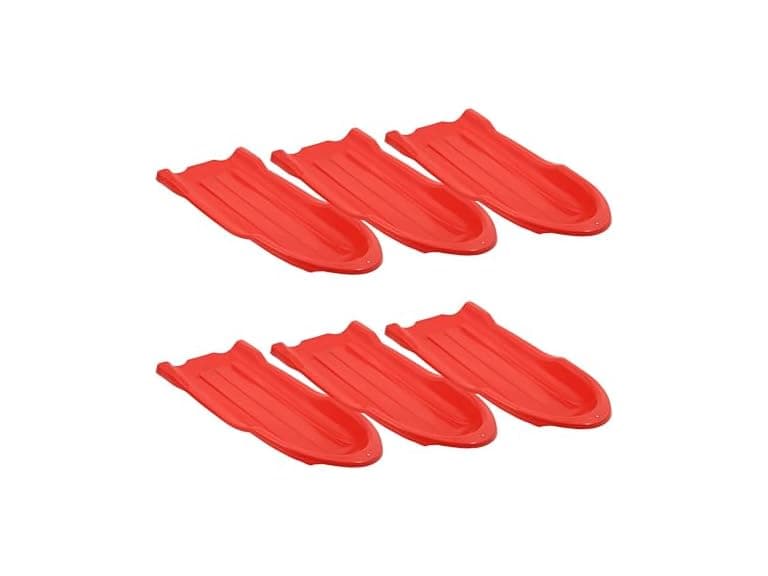 Superio Toboggan Snow Sled for Kids and Adults, 46" Red), 6 Pack - Image 1