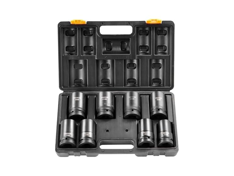 VEVOR 1" Drive Impact 8 Piece Deep Socket Set Metric - Image 1