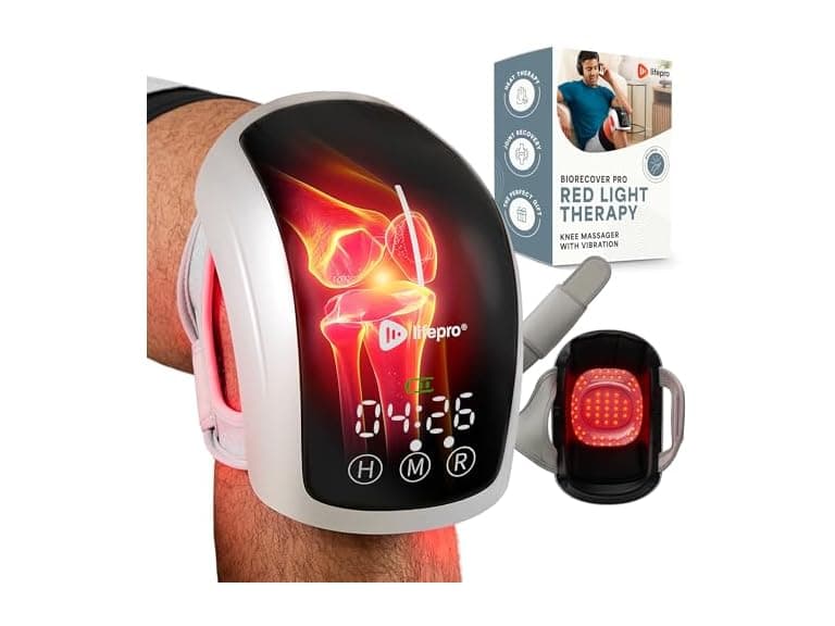 Lifepro BioRecover Pro Light Therapy Knee Massager with Heat - Image 1