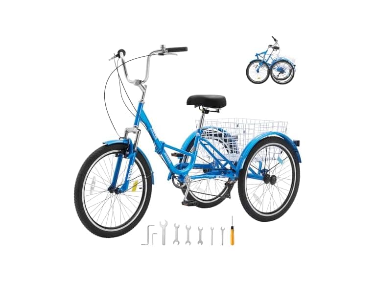 Adult Tricycles Bike, 24 Inch Three-Wheeled - Image 1