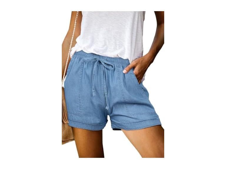 Onlyshe Women (L) Casual Frayed Hem Shorts - Image 1