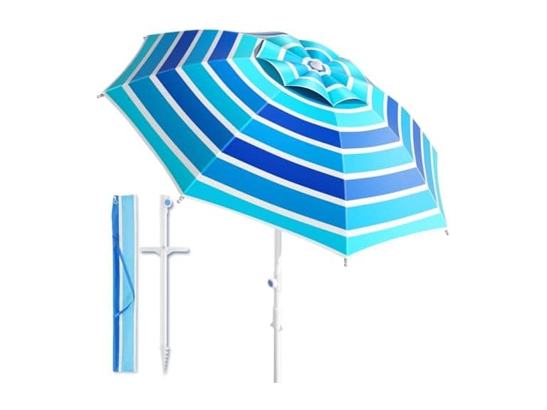 Alfolive 8FT Beach Umbrella for Sand - Image 1