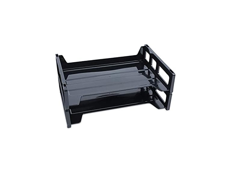 UNV08100 Universal Side Load Letter Desk Tray, Black - Image 1