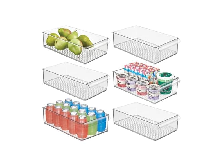 iDesign Large Stackable Fridge or Freezer Bin Set of 6 - Image 1