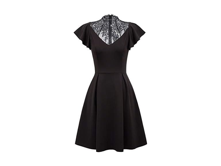 Scarlet Darkness Women (S) Ruffle Cap Sleeve Dress - Image 1