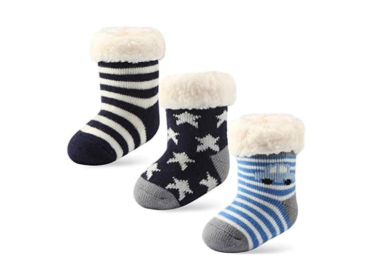 Cottock (12-24 MOS) Toddler Girl Boy Fuzzy Socks - Image 1