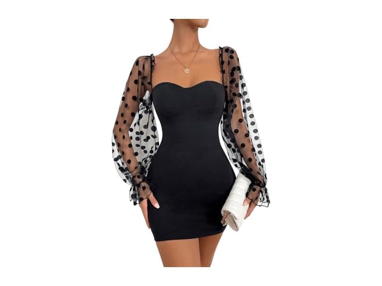 Wdirara Women (XS) Polka Dots Sweetheart Dress - Image 1