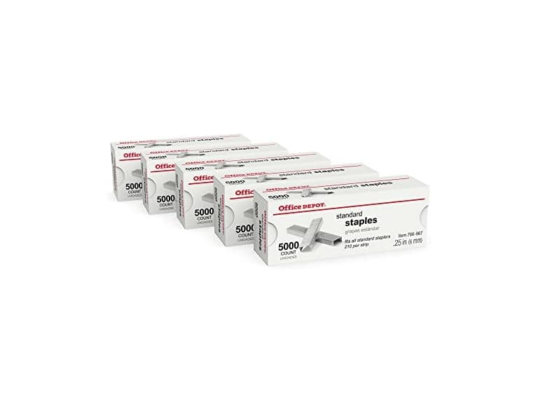 Office Depot Standard Staples, 1/4in., Pack of 5 Boxes, 2665 - Image 1