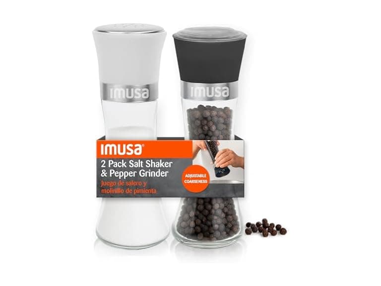 IMUSA Salt Shaker and Pepper Grinder Set – 2 Pack - Image 1