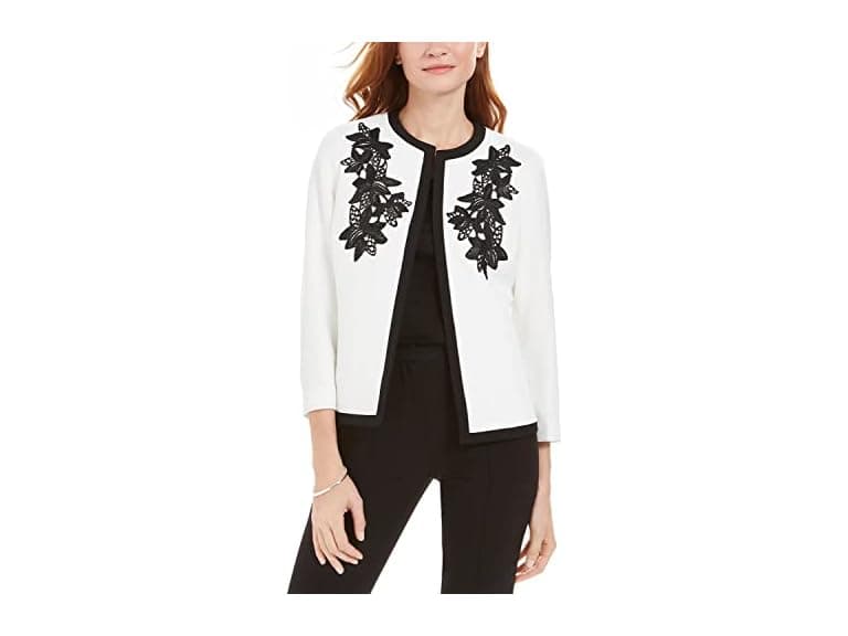 Kasper Women (12) Holiday Splendor Applique Blazer - Image 1
