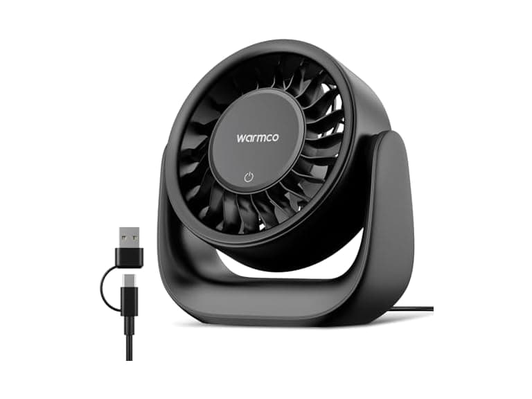 Warmco DS1 6.4in USB Desk Fan Office - Image 1