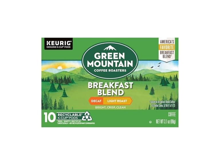 Green Mountain Breakfast Blend Decaf, 10-Pods - Image 1