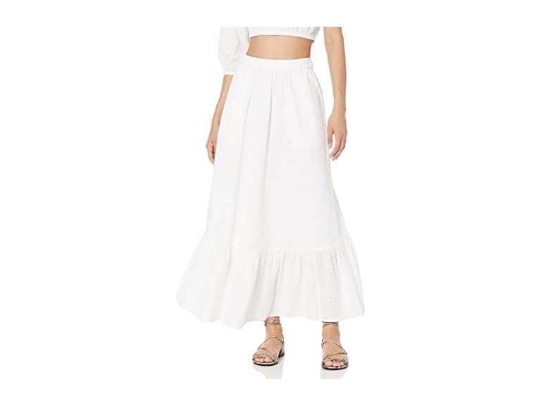 The Drop Anupa Cotton Tiered Midi Skirt - Image 1