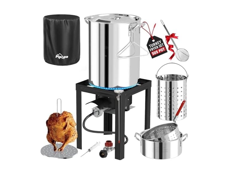 Pipopa 30QT & 10QT Stainless Steel Turkey Fryer - Image 1