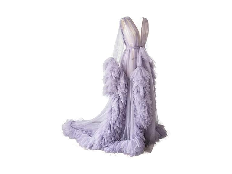 BathGown (L) Sexy Illusion Long Lingerie Robe - Image 1