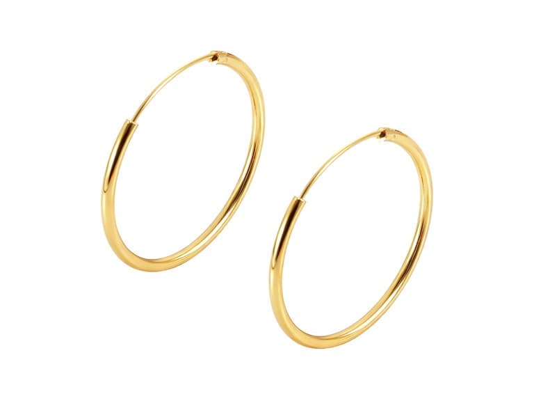 14K Gold Plated Hoop Earrings 30mm - Image 1