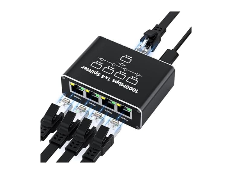 Ethernet Splitter 1 to 4 1000Mbps High Speed Either Network Splitter - Image 1