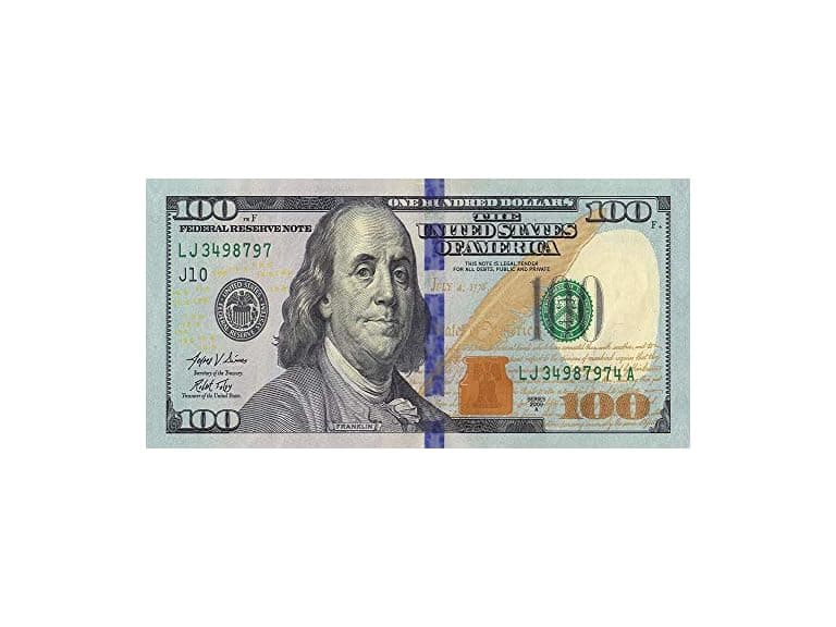 Profile 30"x60" 100% Cotton Velour Beach Towel, 100 Bill - Image 1