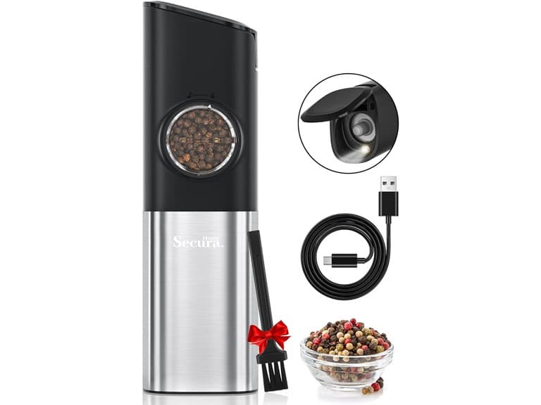 Secura Home 1pc Gravity Salt or Pepper Grinder - Image 1