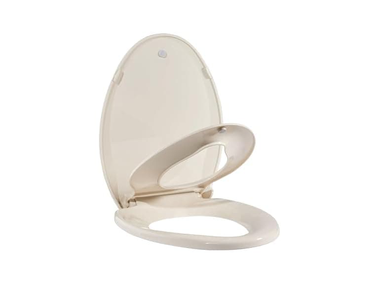 Takywep Toilet Seat Elongated Flat Toilet, Ivory - Image 1