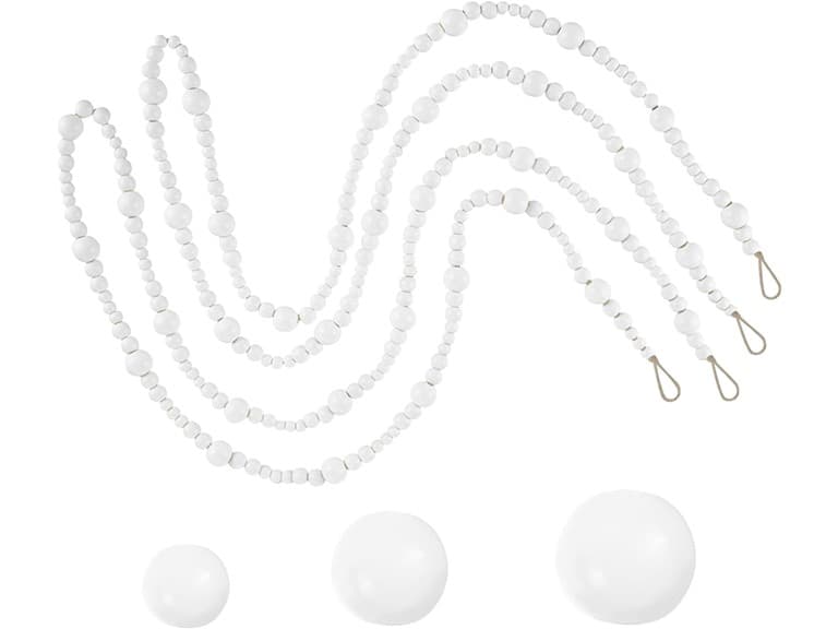 13.6' Christmas Wooden Garland Beads - Image 1
