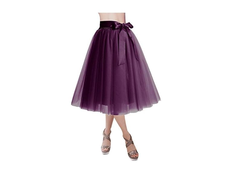 Dresstells Women (XL) Tulle Skirts Knee Long Skirt - Image 1