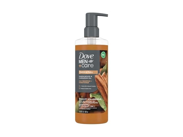 Dove Men Thick and Full Shampoo Sandalwood 17.5oz - Image 1